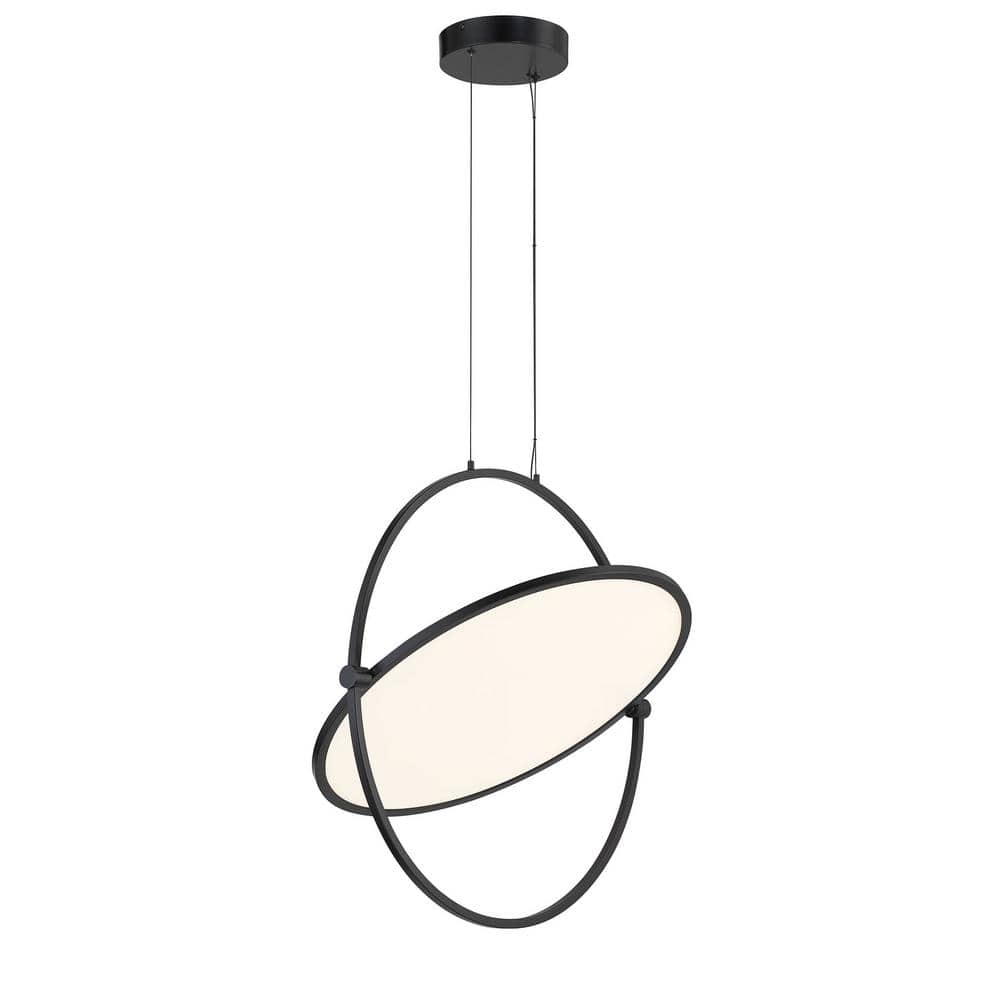 Studio 23 29-Watt 1-Light Black Shaded Integrated LED Pendant Light with White Acrylic Shade price history on PriceWatchPro