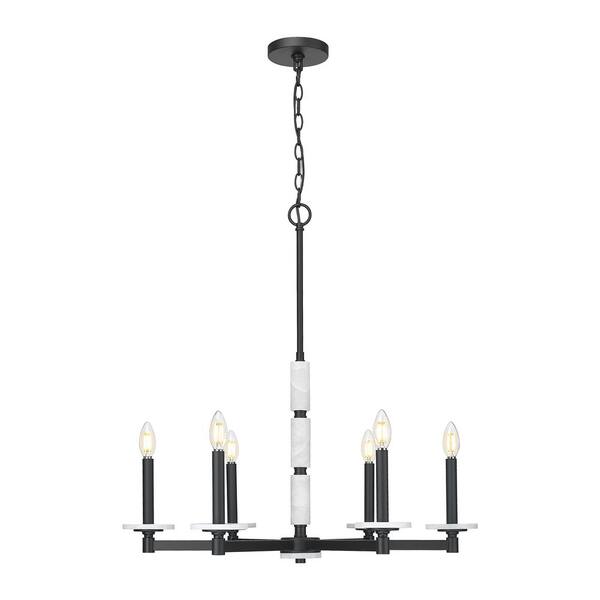 Filament Design - Kaden 6 Light Matte Black Chandelier for Indoor Use with No Bulbs Included