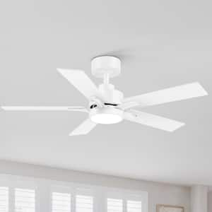 Charlie 42 in. Integrated LED Indoor White Ceiling Fans with Light and Remote Control Included