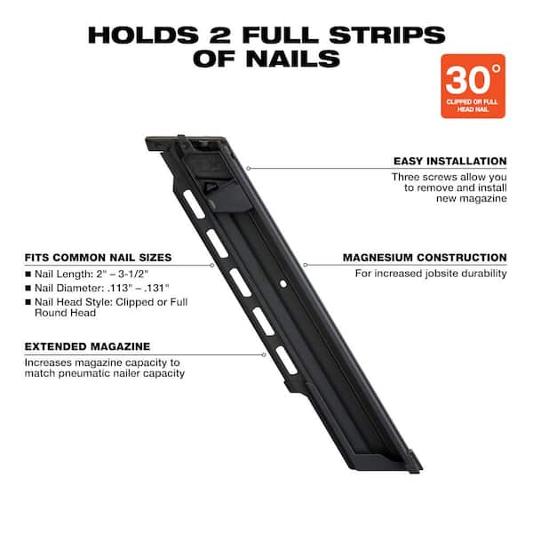 Milwaukee M18 FUEL 30-Degree Framing Nailer Extended Capacity 