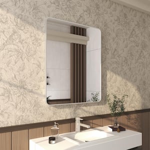Cozy 30 in. W. x 36 in. H Rectangular Framed Wall Bathroom Vanity Mirror in Gun Grey