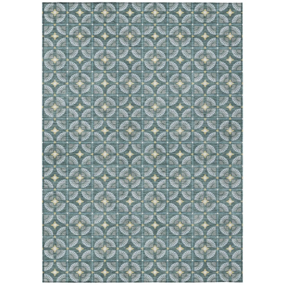 Chantille Machine Washable Indoor/Outdoor Abstract ACN2552 Teal 3 ft. x 5 ft. Area Rug price history on PriceWatchPro