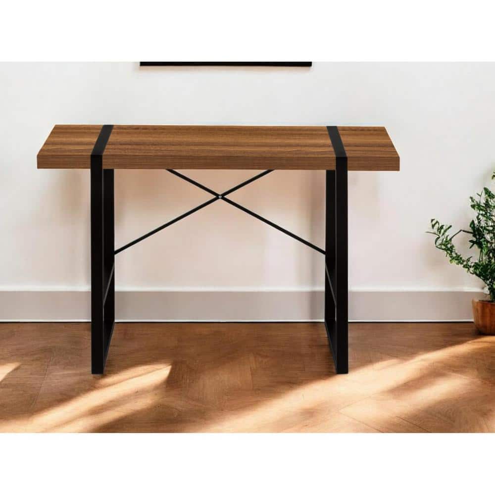 49 in. Rectangular Brown Metal 0-Drawer Computer Desks