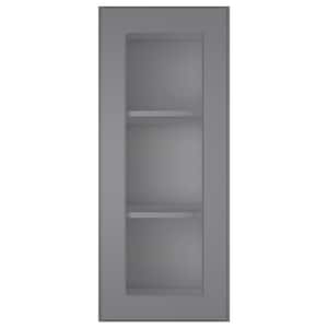 15 in. W X 12 in. D X 36 in. H in Shaker Gray Plywood Ready to Assemble Wall Kitchen Cabinet with 1-Door 3-Shelves