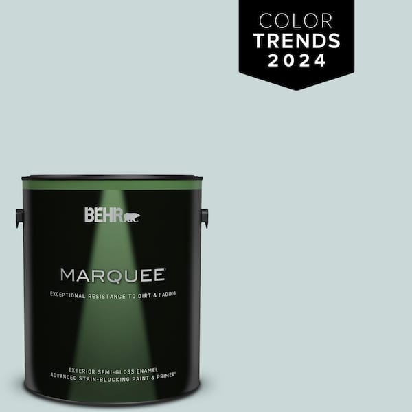 BEHR MARQUEE 1 gal. #PPU13-16 Offshore Mist Semi-Gloss Enamel Exterior Paint & Primer