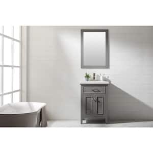 Cameron 24 in. W x 18 in. D Bath Vanity in Gray with Porcelain Vanity Top in White with White Basin