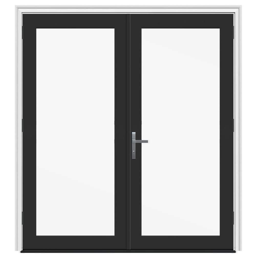 72 in. x 80 in. F4500 Left-Hand/Outswing Black/White Fiberglass French Patio Door w/Low-E Impact Glass and Nickel Handle price history on PriceWatchPro