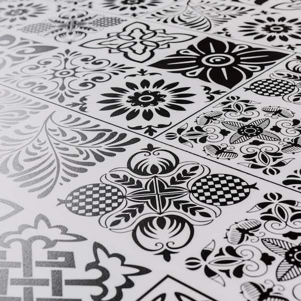 アカペラRHEWPHEWLIVECHICKENGARLICSTEAK VELVE ACHIM Retro 12 in. W x 12 in. L Van Clover Grey/Tan 3 MIL