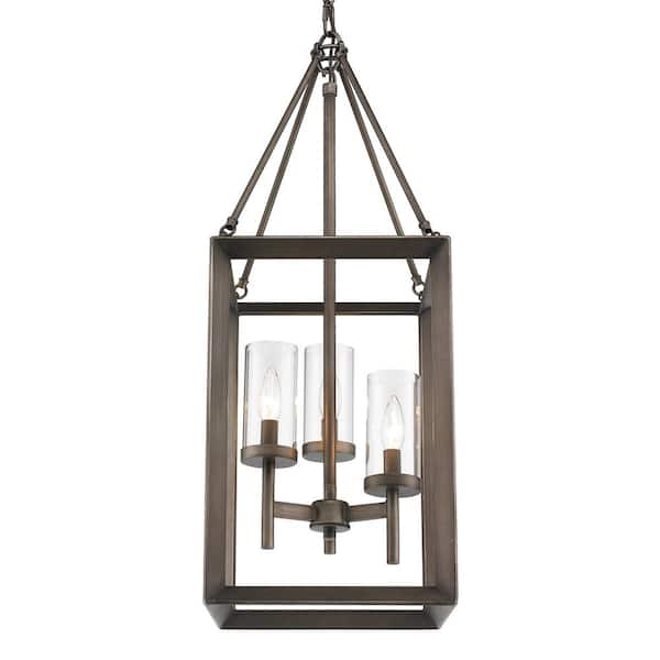 Golden Lighting - Smyth Collection 3-Light Gunmetal Bronze Pendant