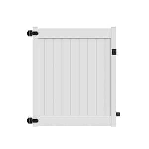 Acadia 5 ft. x 6 ft. White Vinyl Privacy Fence Gate