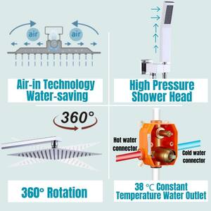 1-Spray 10 in. Wall Mount Fixed and Handheld Dual Shower Head 2.5 GPM in Chrome