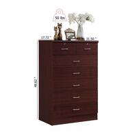 HODEDAH 7-Drawer 48 in. H x 31.5 in. W x 18 in. D Chest of Drawer in Mahogany HI70DR MAHOGANY