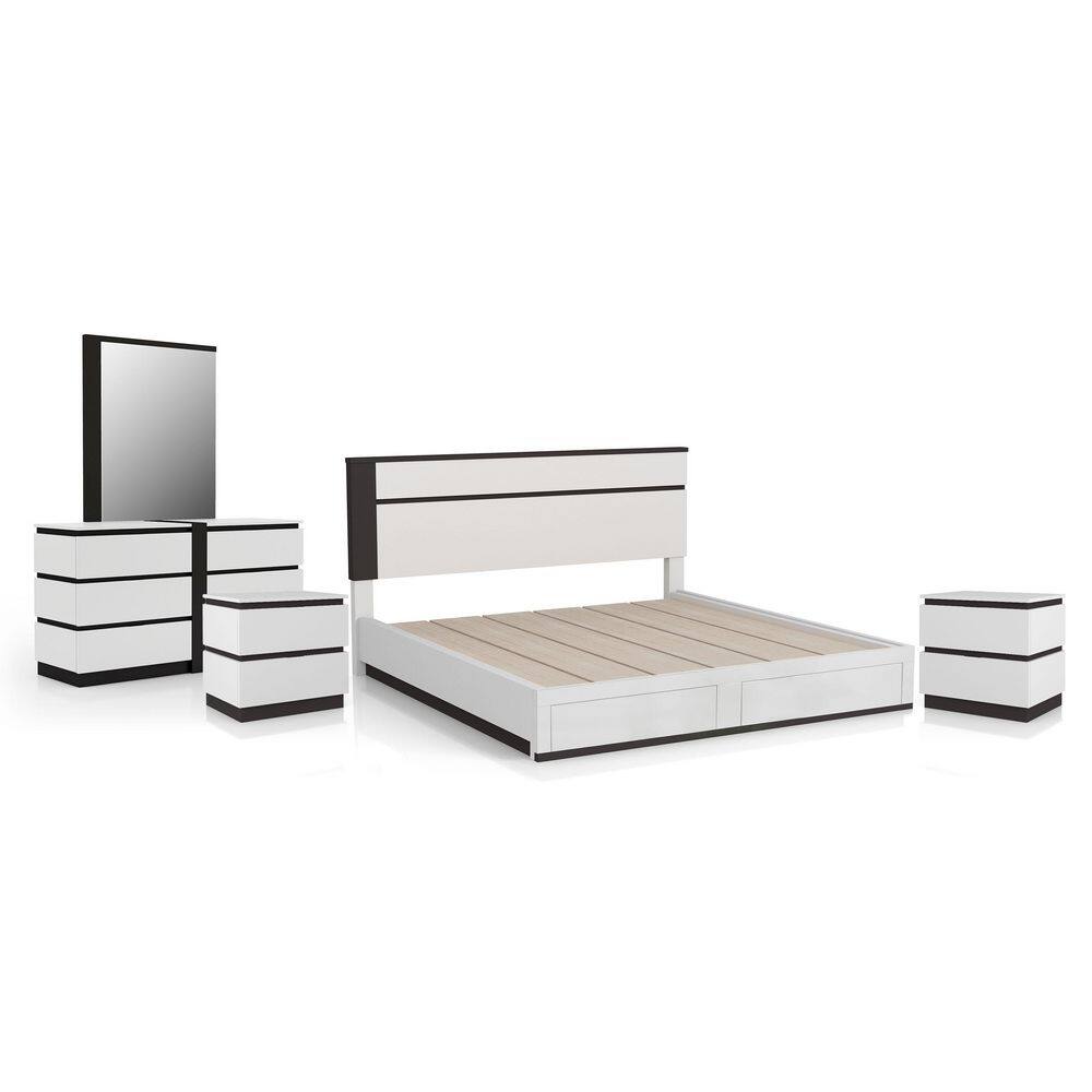 Furniture of America Summit Run 5Piece White Queen Wood Bedroom Set