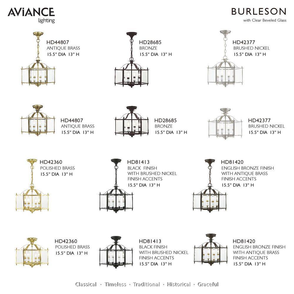 Livingston Classic Brushed Nickel 4-Light Pendant with Clear Beveled Glass