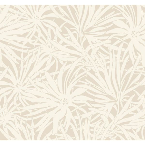 Beige Floral Canopy Linen Non-Pasted Non-Woven Matte Wallpaper
