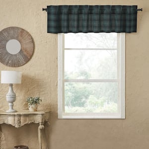 Pine Grove 72 in. L x 16 in. W Cotton Valance in Pine Green Soft Black
