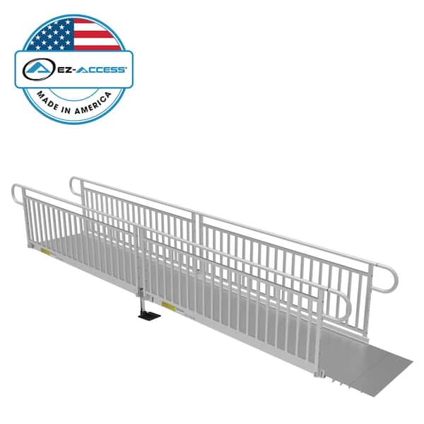 PATHWAY 3G 16 ft. Wheelchair Ramp Kit with Solid Surface Tread and Vertical Picket Handrails