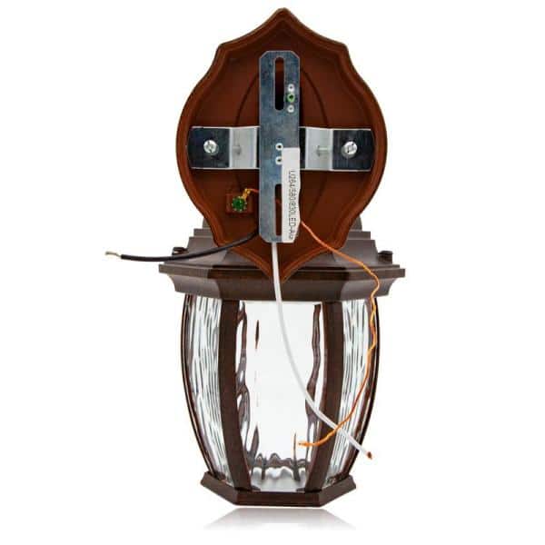 Aged Bronze LED Outdoor Wall Light with Clear Water Glass
