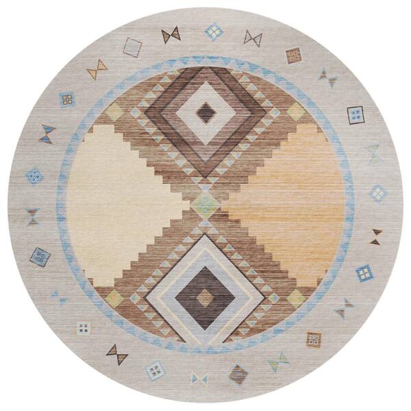 Addison Rugs Sonora Taupe 8 ft. x 8 ft. Geometric Indoor/Outdoor Area Rug