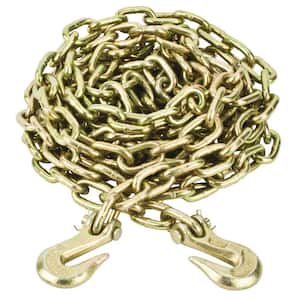 5/16 in. x 20 ft. Grade 70 Yellow Zinc Plated Steel Straight Tow Chain with Grab Hooks (2 pack)