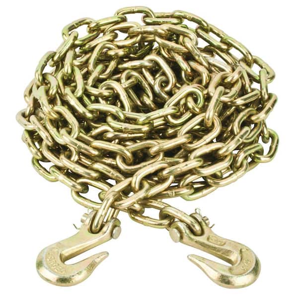 5/16 in. x 20 ft. Grade 70 Yellow Zinc Plated Steel Tow Chain with Grab Hooks (2 pack)