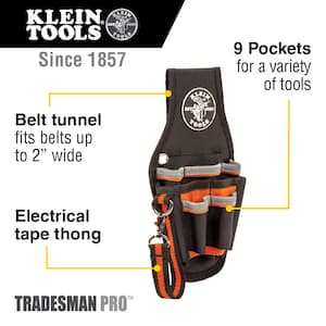 Tradesman Pro 5-1/2 in. 9-Pocket Small Tool Holster in Black