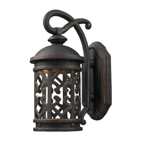 Titan Lighting 1-Light Brushed Antique Brass Outdoor Wall Sconce-DISCONTINUED