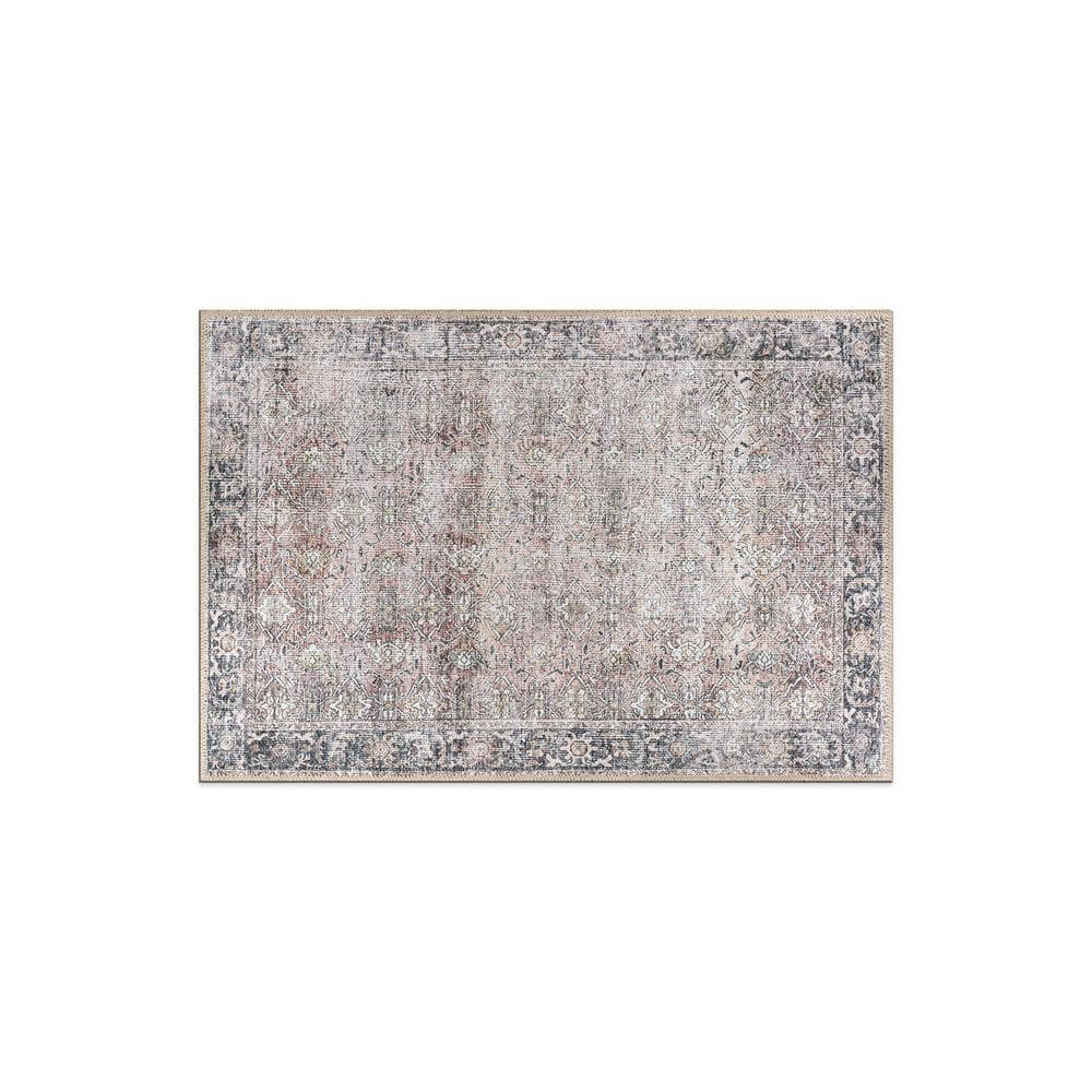 Amber Olive 2 ft. x 3 ft. Vintage Distressed Machine Washable Non Slip Area Rug price history on PriceWatchPro