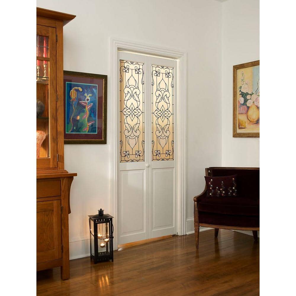 Eternity Unfinished Pine and Frosted Glass Bifold Door