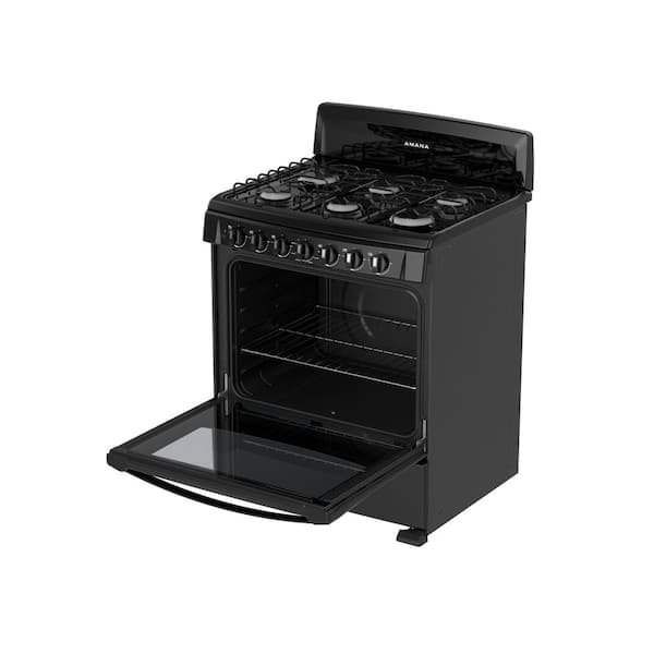 Amana 30 inch Gas Range With Standard Clean Oven In Black -- LP