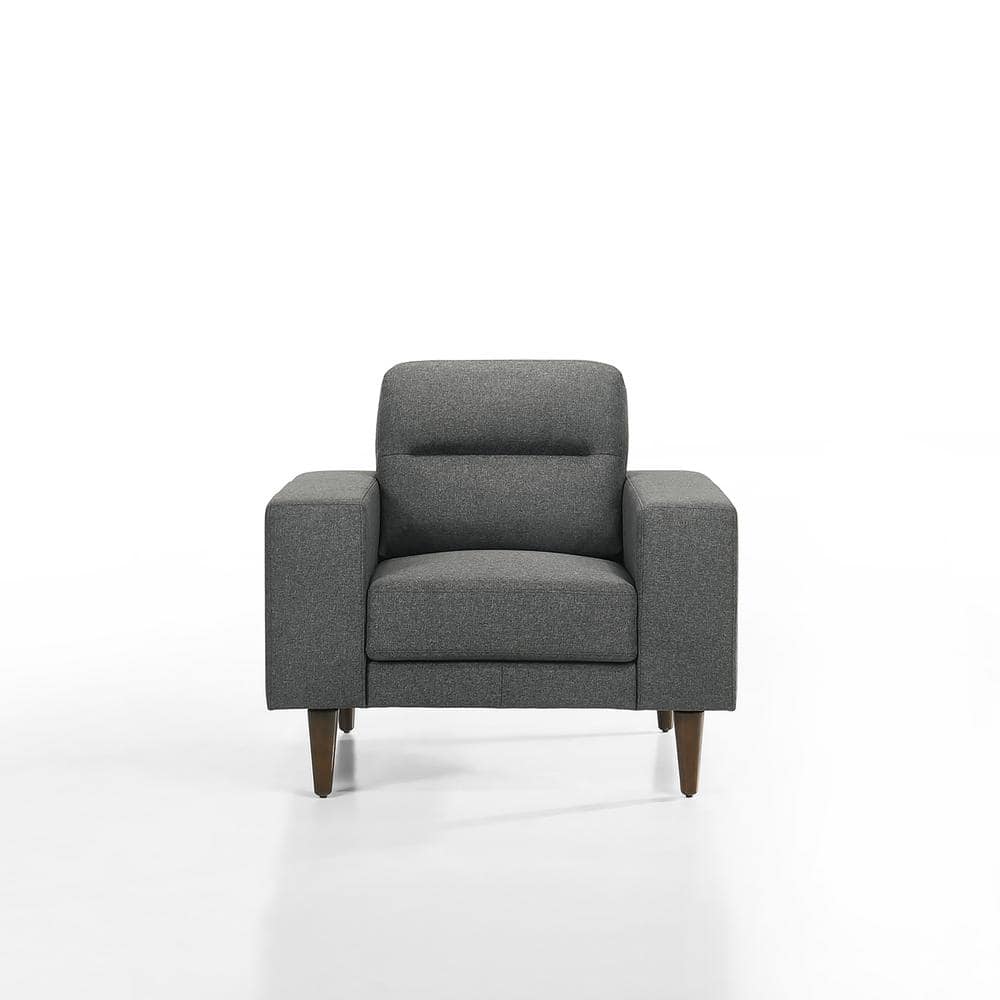 Vale 2-Piece Gray Polyester Fabric Sofa and Chair Set