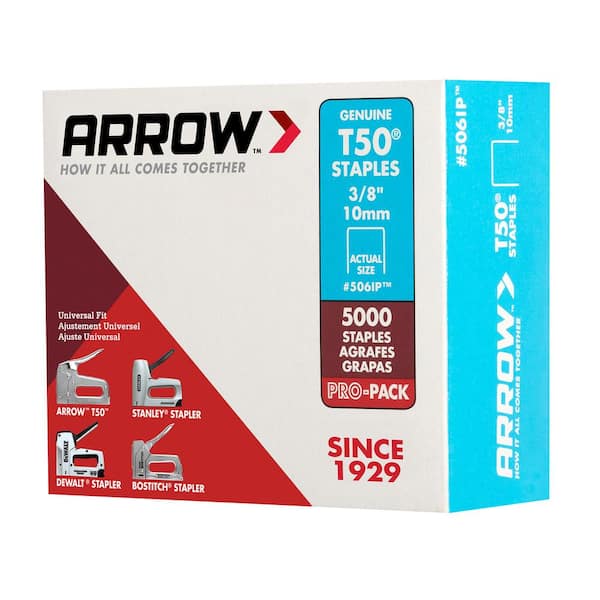 Arrow Fastener® 50624 - T50™ 3/8 Steel Staples 