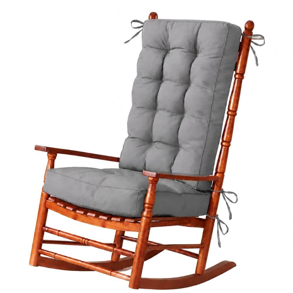 18 in. W x 18 in. D Dining With Back Universal Outdoor Chair Cushion in Light Grey (2-Piece Set)