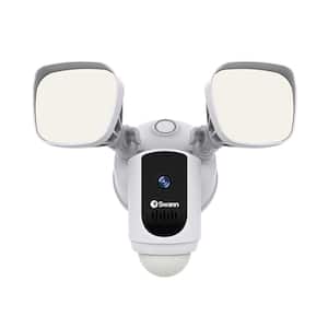 Outdoor Wi-Fi Camera with Motion Activated Floodlight, White