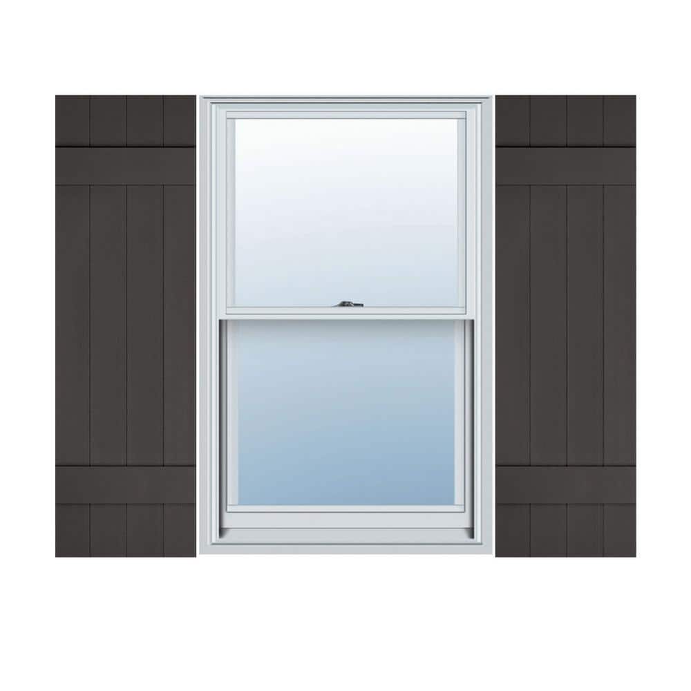 14 in. x 29 in. Lifetime Vinyl Custom Four Board Joined Board and Batten Shutters Pair Musket Brown price history on PriceWatchPro