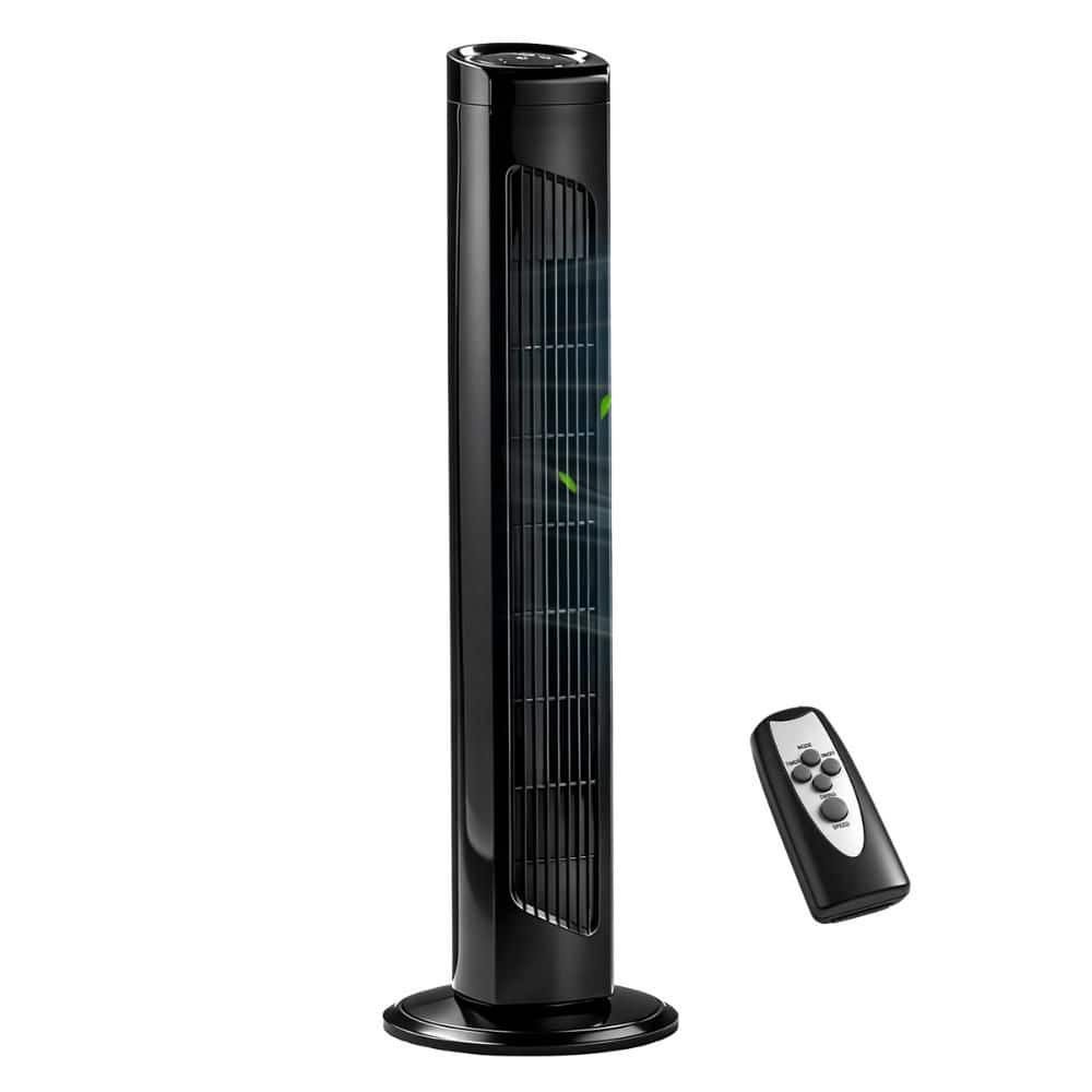 34 in. 3 Speeds Oscillating Tower Fan in Black with Remote Control and Timer price history on PriceWatchPro