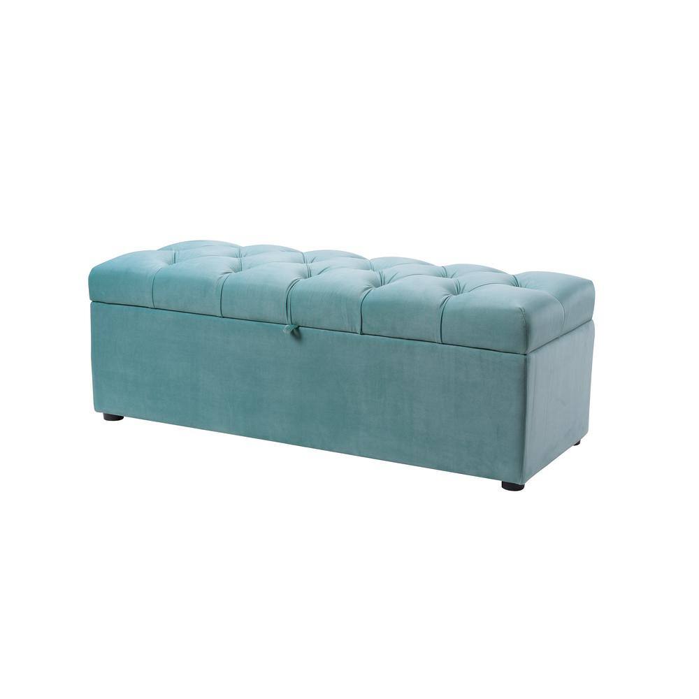 Jennifer Taylor Arlo Tufted Storage Bench Arctic Blue-85181-894 - The ...