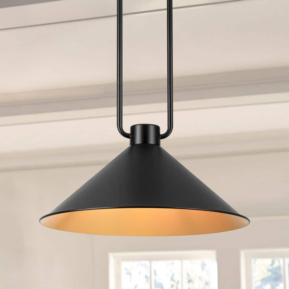 ブラック ジオメトリック ペンダントライト Rennnsan Velner 1-Light Vintage Industrial Pendant Light-Black