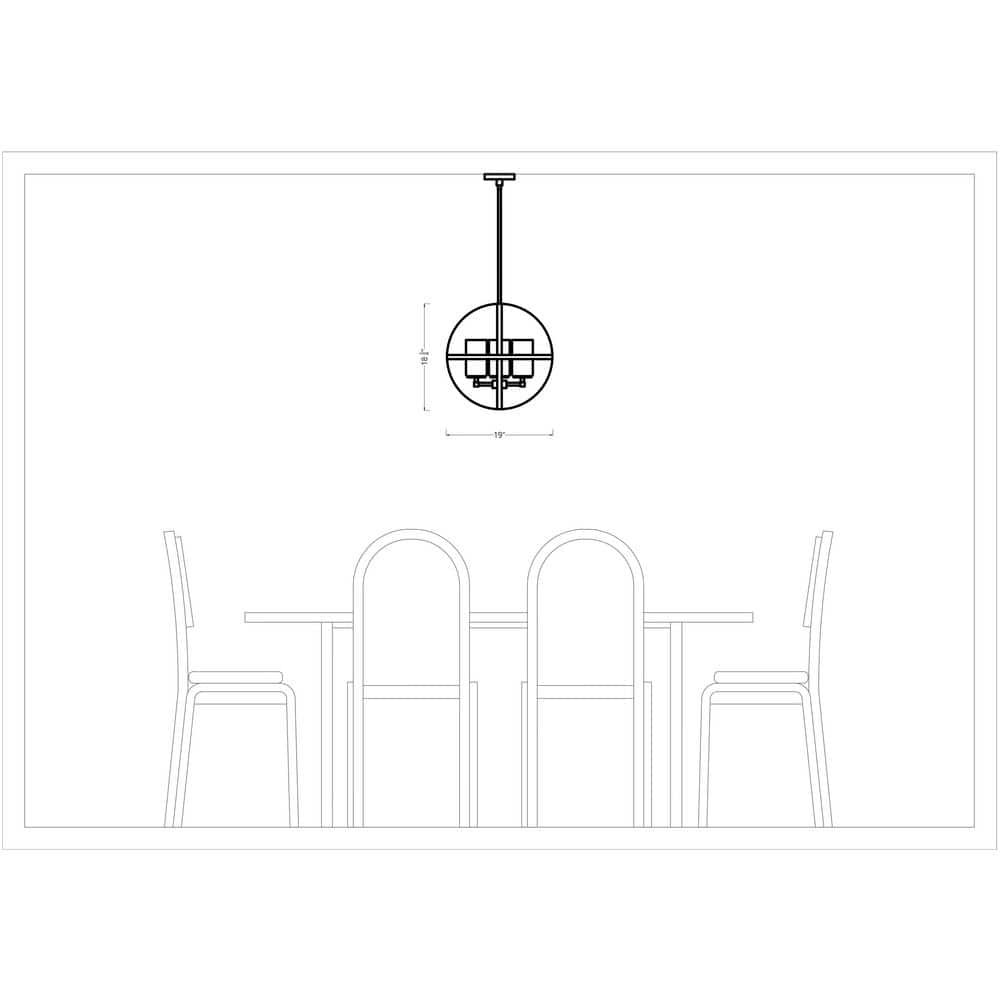 Alturas Brushed Nickel 3-Light Chandelier with Etched Glass
