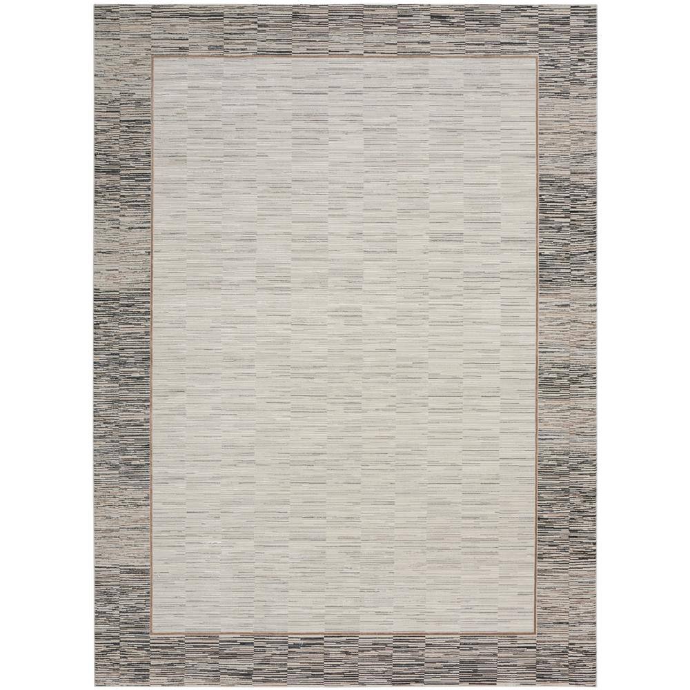 Modern Abstract Shimmer Grey Black Synthetic Rug - 7'10" x 9'10"