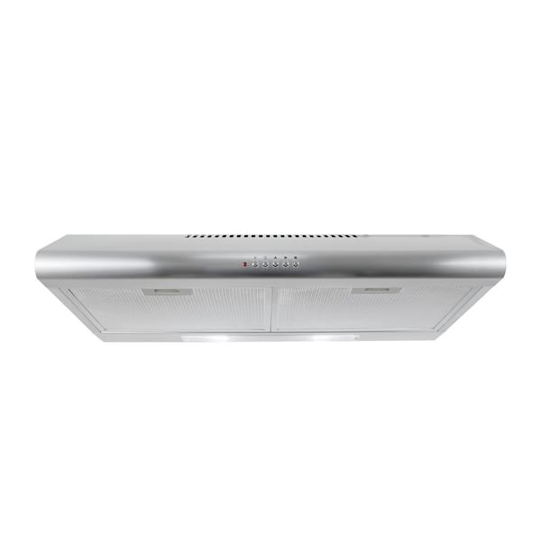 Cosmo 30 in. Ducted Under Cabinet Range Hood in Stainless Steel with Push Button Controls, LED Lighting and Permanent Filters
