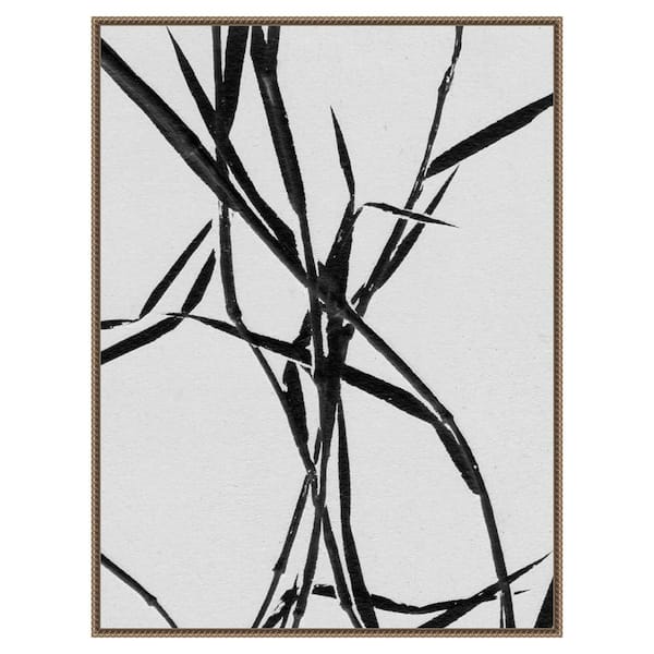 Amanti Art "Grass Detail White" by Pernille Folcarelli 1-Piece Floater Frame Giclee Abstract Canvas Art Print 42 in. x 32 in.