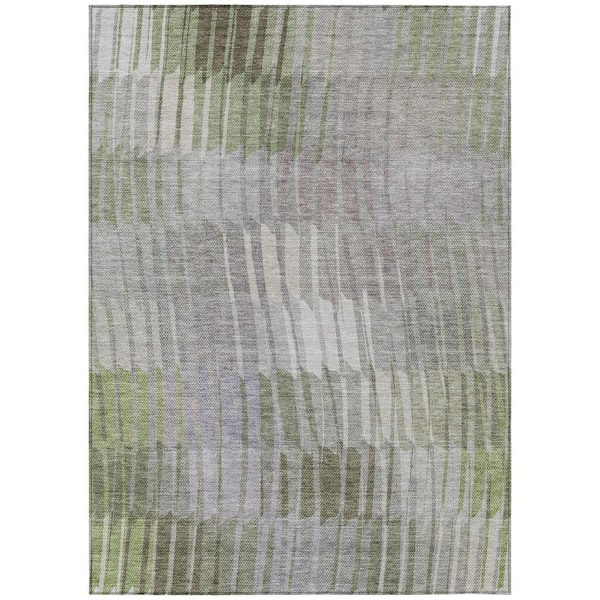 Chantille Machine Washable Indoor/Outdoor Abstract ACN2271 Olive 8 ft. x 10 ft. Area Rug