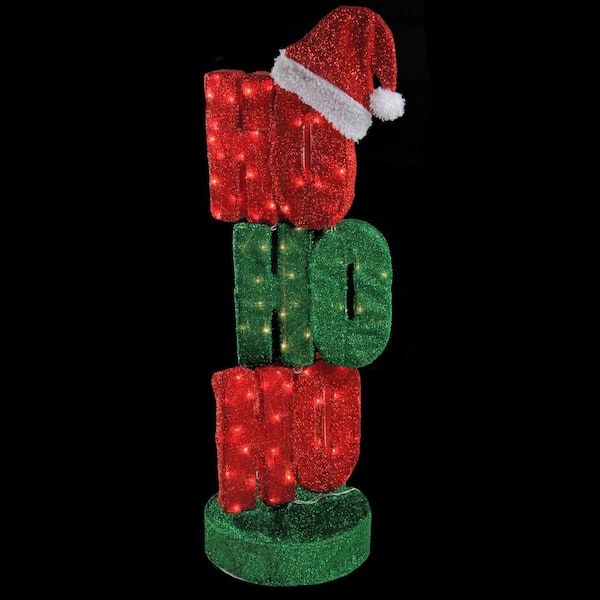 Reviews For Northlight 44 In Oscillating Red And Green Lighted Ho Sign Christmas Outdoor Decoration Pg 1 The Home Depot - Home Depot Outdoor Decorations For Christmas