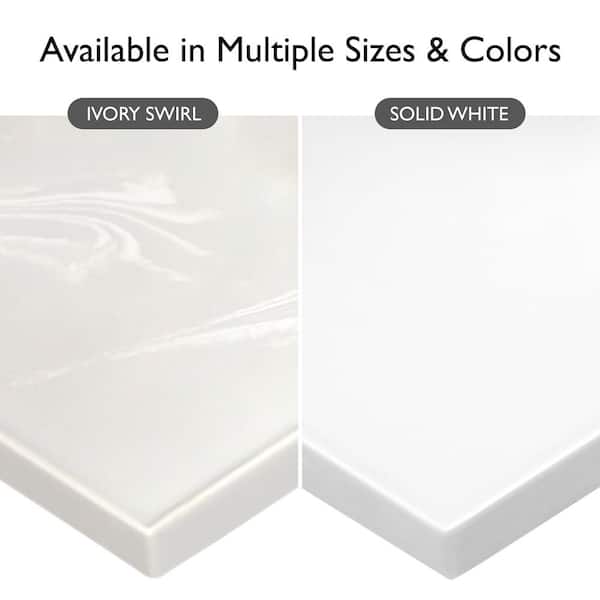 31 in. W x 19 in. D Cultured Marble Vanity Top in Solid White with Solid White Basin with 4 in. Faucet Spread 31 in. W x 19 in. D Cultured Marble Vanity Top in Solid White with Solid White Basin with 4 in. Faucet Spread