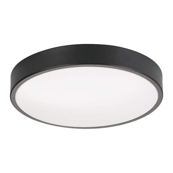 Octavia 14 in. 3-Light Black LED Flush Mount