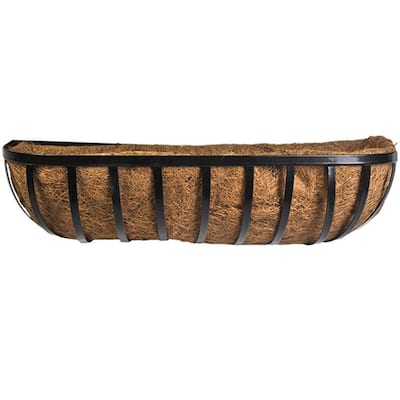 24 in. Metal English Horse Trough Coco Planter