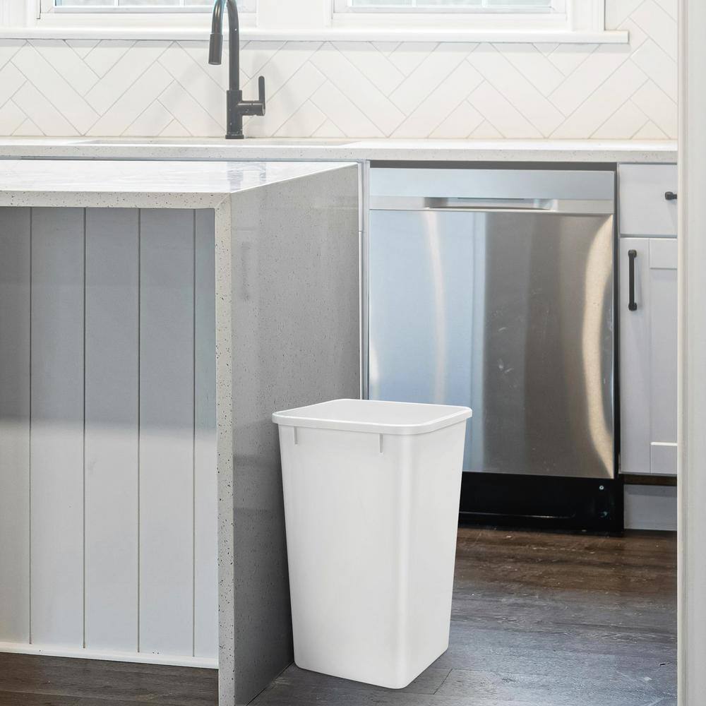 Rev-A-Shelf White Plastic Pull-Out Trash Bins, 2 Pack