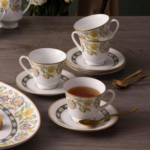 Noritake Tusker Garden 6 in. (Multi) Porcelain Saucers, Set of 4