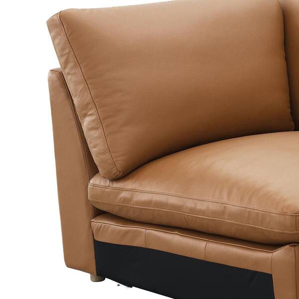 Acme Furniture Brighton 45 in. Armless Leather Square Sofa in